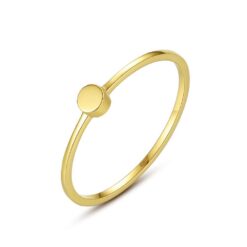 Stylish Pure Solid Gold 14K Round Ring Luxury Jewelry for Daily Wear