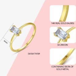 Traditional Wedding 14K Gold Ring with Cubic Zirconia for Woman 1