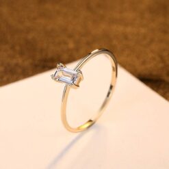 Traditional Wedding 14K Gold Ring with Cubic Zirconia for Woman 5