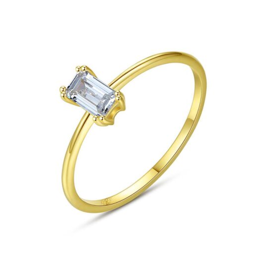 Traditional Wedding 14K Gold Ring with Cubic Zirconia for Woman