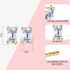 Trendy Geometric 14K Solid Gold Earrings 7