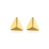 Triangle Geometry 14K Solid Gold Cute Stud Earrings