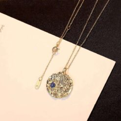 Vintage 14k Gold Necklace with Sapphire Stone 4