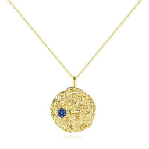 Vintage 14k Gold Necklace with Sapphire Stone
