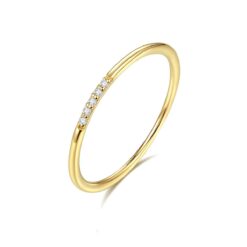 cubic zirconia eternity 14k solid gold ring