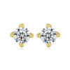 geometric shaped 14k gold zircon luxury stud earrings