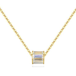 new design 14k gold plated pendant necklace inlaid with zircon