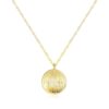 simple circle shape 14k solid gold necklace