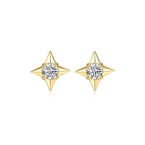 star shape 14k gold stud earrings