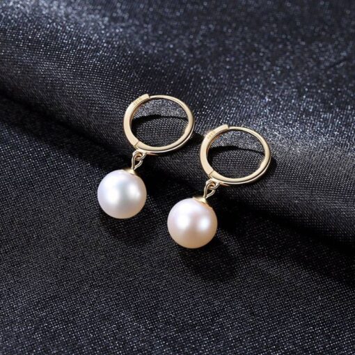 18k-Gold-Circle-Earrings-Natural-Pearl-Drop-Earrings-2