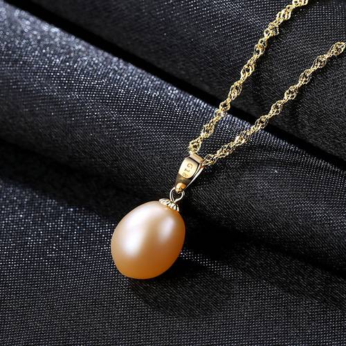 8-9mm-Natural-Pearl-Pendant-Necklace-18K-Gold-Buckle-5
