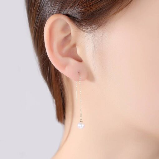 Freshwater Pearl-18K-Gold-Chain-Drop-Earrings-wholesale-2