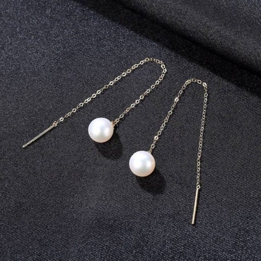 Freshwater Pearl-18K-Gold-Chain-Drop-Earrings-wholesale-3