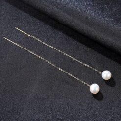 Freshwater Pearl-18K-Gold-Chain-Drop-Earrings-wholesale-4