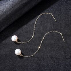 Freshwater Pearl-18K-Gold-Chain-Drop-Earrings-wholesale-5