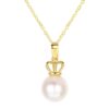 Japanese-Akoya-Sea-Pearl-Luxury-Crown-18K-Gold-Pendant-Necklace