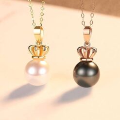 Japanese-Akoya-Sea-Pearl-Luxury-Crown-18K-Gold-Pendant-Necklace-3