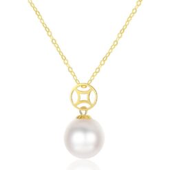 Japanese Akoya Sea Pearl Pendant Necklace 18K Gold Jewelry