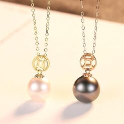 Japanese Akoya Sea Pearl Pendant Necklace 18K Gold Jewelry 3