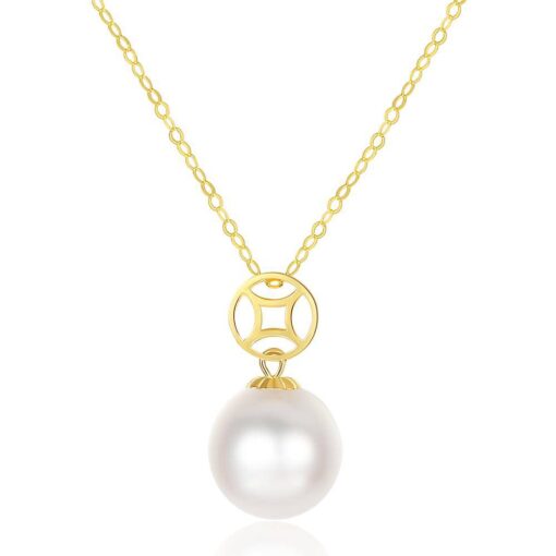 Japanese Akoya Sea Pearl Pendant Necklace 18K Gold Jewelry